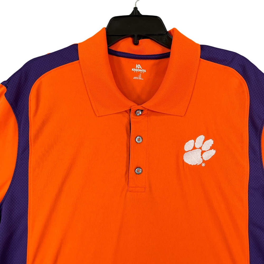 Clemson Tigers Performance Golf Polo Shirt Mens XL Orange Paw Logo Game Day